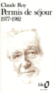 Couverture Permis de séjour (Claude Roy)