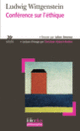 Couverture Conférence sur l'éthique (Friedrich Waismann,Ludwig Wittgenstein)