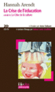 Couverture La Crise de l'éducation (Hannah Arendt)