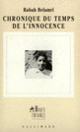 Couverture Chronique du temps de l'innocence (Rabah Belamri)