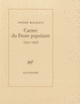 Couverture Carnet du Front populaire (André Malraux)