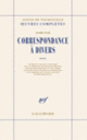 Couverture Correspondance à divers (Alexis de Tocqueville)