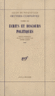 Couverture Écrits et discours politiques (Alexis de Tocqueville)