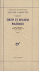 Couverture Écrits et discours politiques (Alexis de Tocqueville)