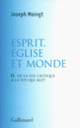 Couverture Esprit, Église et Monde (Joseph Moingt)