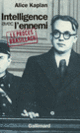 Couverture Intelligence avec l'ennemi (Alice Kaplan)