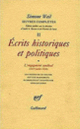 Couverture Œuvres complètes (Simone Weil)
