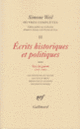 Couverture Œuvres complètes (Simone Weil)