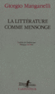 Couverture La littérature comme mensonge (Giorgio Manganelli)