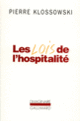 Couverture Les Lois de l'hospitalité (Pierre Klossowski)