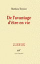 Couverture De l'avantage d'être en vie (Mathieu Terence)