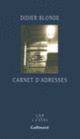 Couverture Carnet d'adresses (Didier Blonde)