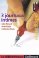 Couverture 3 journaux intimes (André Gide,Catherine Pozzi,Jules Renard)