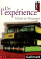 Couverture De l'expérience (Michel de Montaigne)