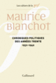 Couverture Chroniques politiques des années trente (Maurice Blanchot)