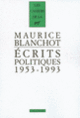 Couverture Écrits politiques (Maurice Blanchot)