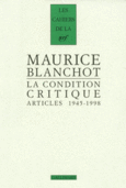 Couverture La Condition critique ()
