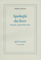 Couverture Apologie du livre (Robert Darnton) Couverture Apologie du livre (Robert Darnton)