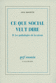 Couverture Ce que social veut dire (Axel Honneth)