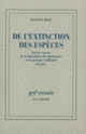 Couverture De l'extinction des espèces (David M. Raup)