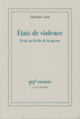 Couverture États de violence (Frédéric Gros)