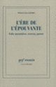 Couverture L'ère de l'épouvante (Wolfgang Sofsky)