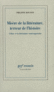 Couverture Misère de la littérature, terreur de l'histoire (Philippe Roussin)