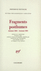 Couverture Fragments posthumes (Friedrich Nietzsche)