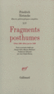 Couverture Fragments posthumes (Friedrich Nietzsche)