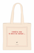 Couverture Sac tissu « Emmène-moi au bout du monde ! » (papeterie) ()