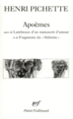 Couverture Apoèmes / Lambeaux d'un manuscrit d'amour /Fragments du "Sélénite" (Henri Pichette)
