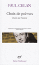 Couverture Choix de poèmes (Paul Celan)