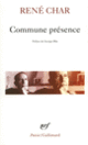 Couverture Commune présence (René Char)