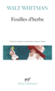 Couverture Feuilles d'herbe (Walt Whitman)