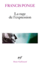 Couverture La rage de l'expression - Bac 2025 (Francis Ponge)