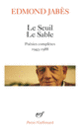 Couverture Le Seuil Le Sable (Edmond Jabès)