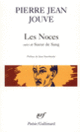 Couverture Les Noces / Sueur de Sang (Pierre Jean Jouve)