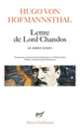 Couverture Lettre de Lord Chandos et autres textes sur la poésie (Hugo von Hofmannsthal)