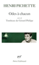 Couverture Odes à chacun/Tombeau de Gérard Philipe (Henri Pichette)