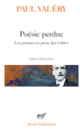 Couverture Poésie perdue (Paul Valéry)