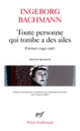 Couverture Toute personne qui tombe a des ailes (Ingeborg Bachmann)