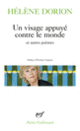 Couverture Un visage appuyé contre le monde et autres poèmes (Hélène Dorion)
