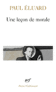 Couverture Une leçon de morale (Paul Éluard)