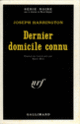 Couverture Dernier domicile connu (Joseph Harrington)