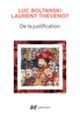 Couverture De la justification (Luc Boltanski,Laurent Thévenot)
