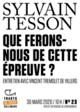 Couverture Que ferons-nous de cette épreuve ? ()